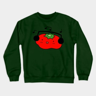 Tomato with Headphones Crewneck Sweatshirt